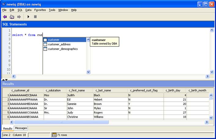 sybase requetage