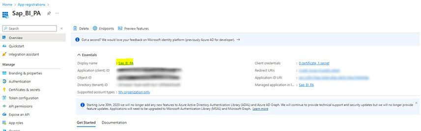 Utiliser Azure comme fournisseur d’identité avec SAP BI 4.3 SP02