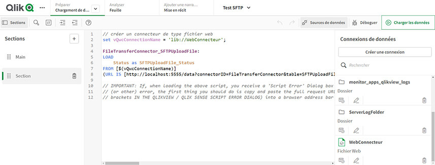 Qlik Sense - Webconnectors SFTP
