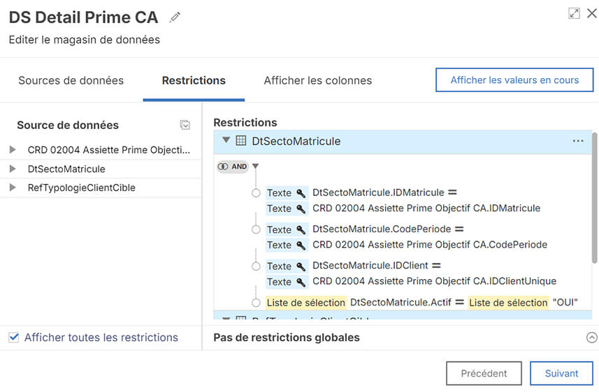 Les rapports dans l'outil de rémunération variable Varicent