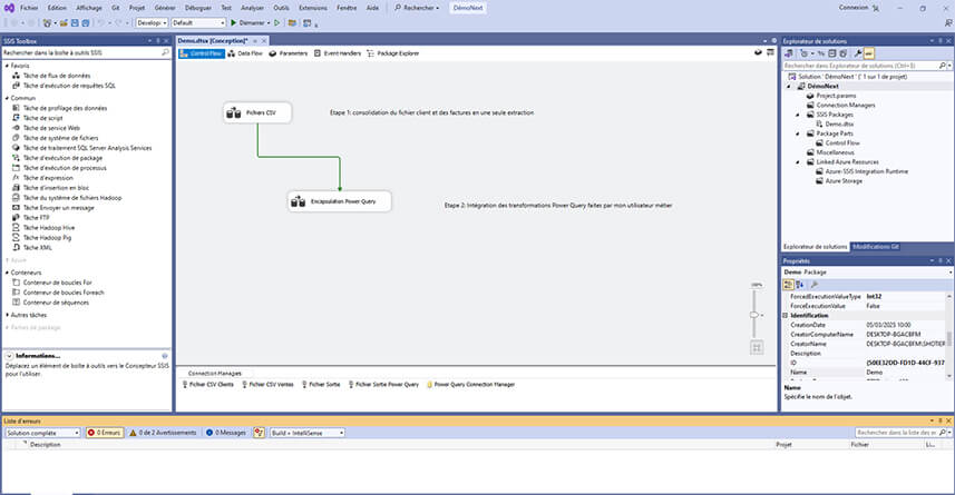 Découverte des fonctionnalités de Microsoft SSIS