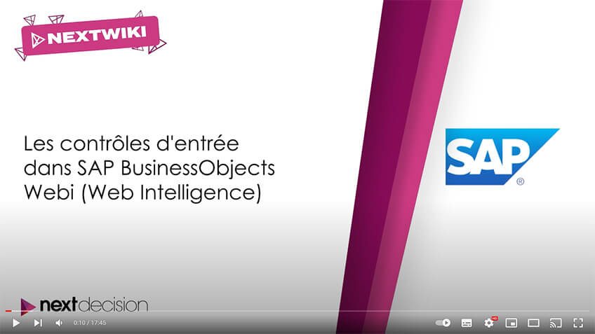 Les contrôles d'entrée dans SAP BusinessObjects Webi