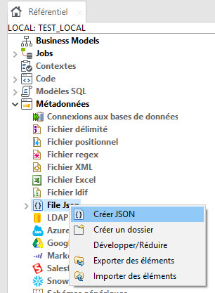 Procédure d’intégration JSON avec Talend