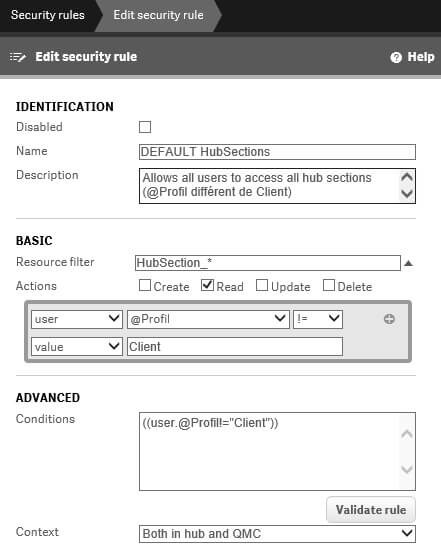 Security Rules Qlik Sense