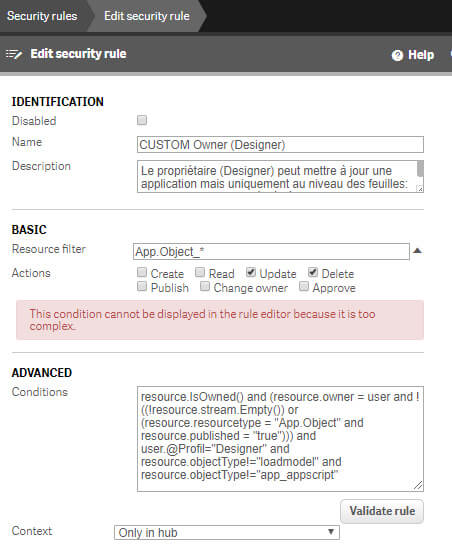 Security Rules Qlik Sense