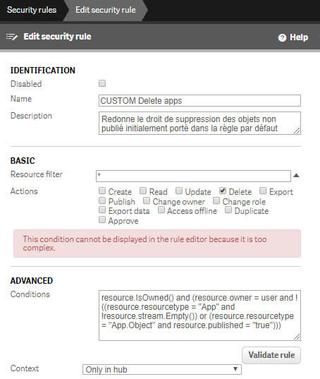 Security Rules Qlik Sense