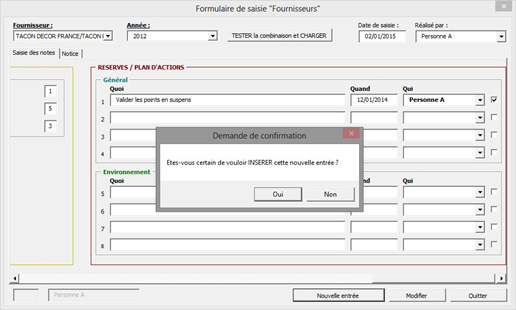 Interface de saisie Excel pour MyReport