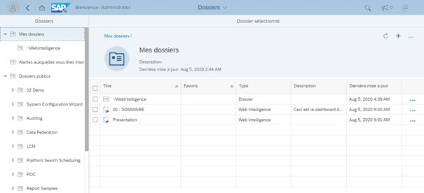 SAP BO BI 4.3 nouvelle interface
