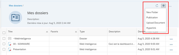 SAP BO BI 4.3 nouvelle interface