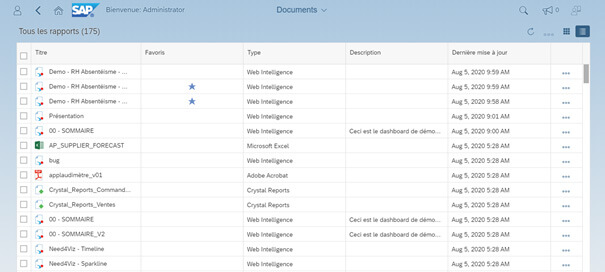 SAP BO BI 4.3 nouvelle interface
